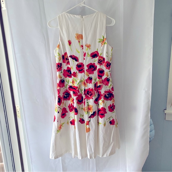 Lauren Ralph Lauren Dress White floral sateen Tamal NWOT SZ 8 - Picture 10 of 14